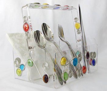 Silverware Caddy w/ Napkin Holder